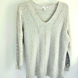 Kenar gray metallic v-neck sweater